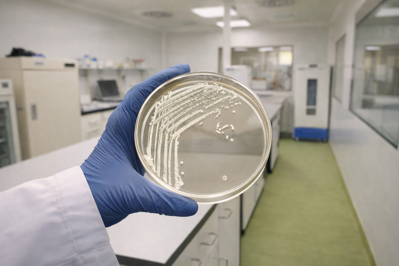 Laboratory culture plate showing probiotic strain verification